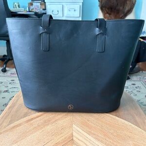 Nellie Victoria Vegan Leather Black Tote Bag